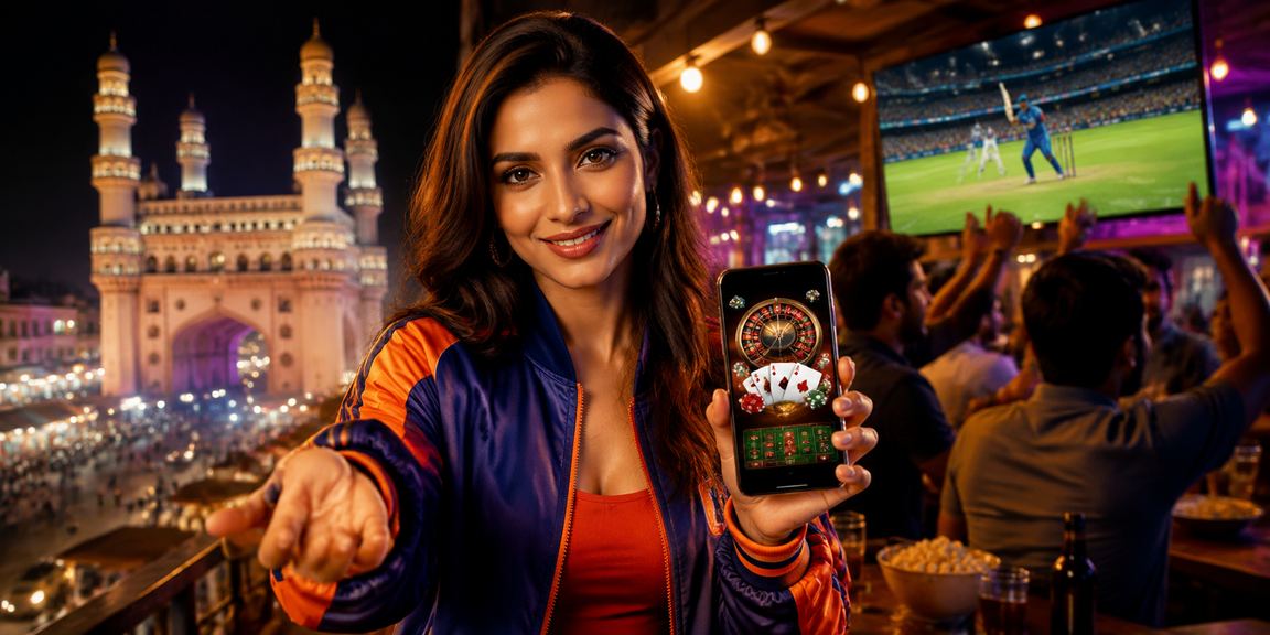 Cricket fans betting at night in Hyderabad market