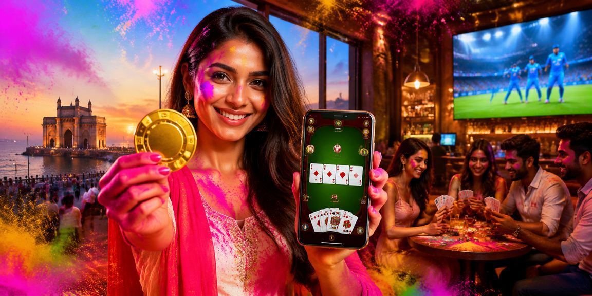 Cricket betting celebration during Holi festival in India